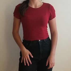 Ribbed red crop top